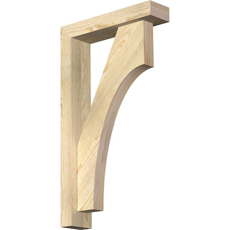 Ekena Millwork Westlake Block Rough Sawn Bracket w/ Offset Brace, Douglas Fir, 4"W x 16"D x 28"H BKT0402X16X28WTL05RDF